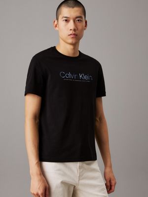 black logo t-shirt for men calvin klein