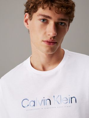 bright white logo t-shirt for men calvin klein