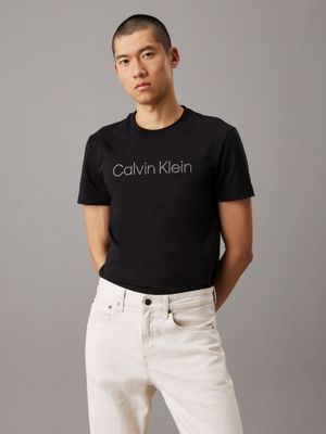 black logo t-shirt for men calvin klein