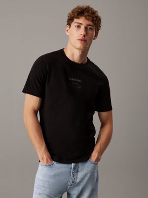 black logo t-shirt for men calvin klein