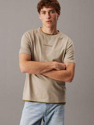 grey logo t-shirt for men calvin klein