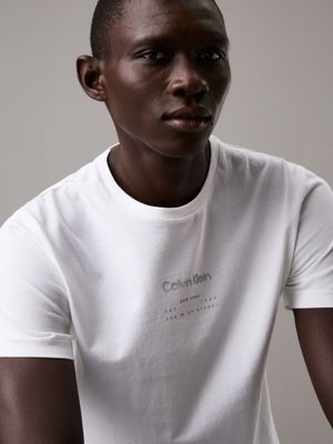 bright white logo t-shirt for men calvin klein