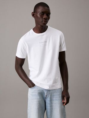 white logo t-shirt for men calvin klein