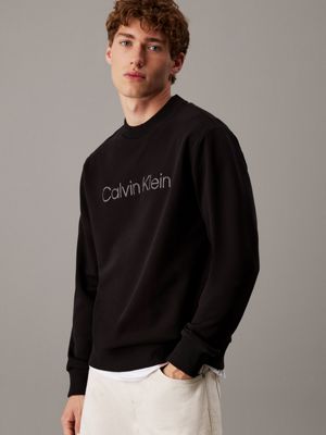 black logo sweatshirt for men calvin klein