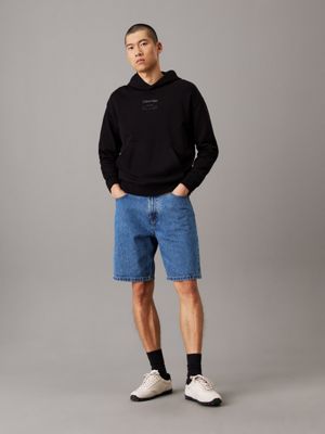ck black relaxed logo hoodie for men calvin klein