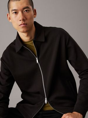 ck black lässige interlock-reißverschlussjacke für herren - calvin klein