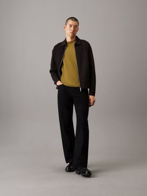 ck black lässige interlock-reißverschlussjacke für herren - calvin klein
