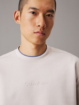 dove relaxed technical interlock sweatshirt for men calvin klein