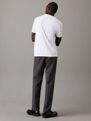 dark grey heather straight melton wool trousers for men calvin klein