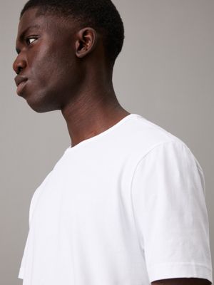t-shirt elasticizzata tessuto tecnico bright white da uomini calvin klein