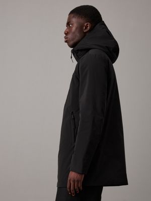 ck black technical parka for men calvin klein