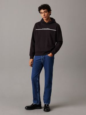 ck black logo hoodie for men calvin klein