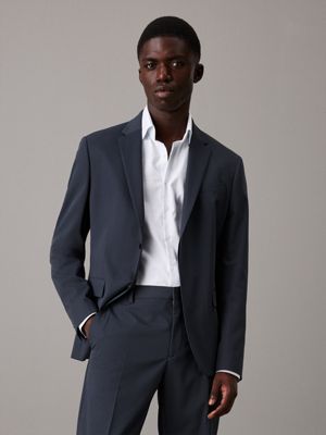 navy slim structured blazer for men calvin klein