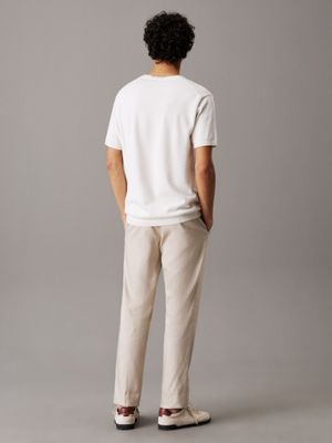 silver lining tapered linen lyocell trousers for men calvin klein