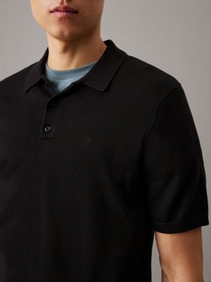 ck black luxury cotton polo shirt for men calvin klein