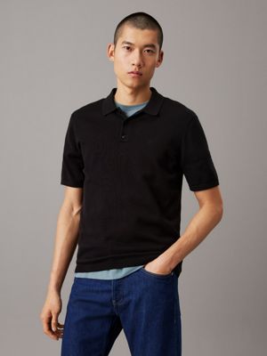 black luxury cotton polo shirt for men calvin klein