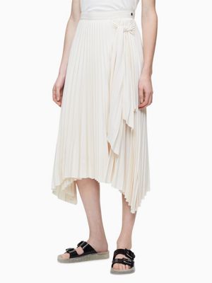 Pleated Tie-Waist Maxi Skirt Calvin 