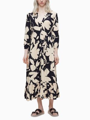 calvin klein long floral dress