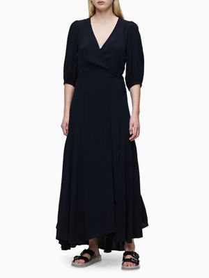 calvin klein black wrap dress