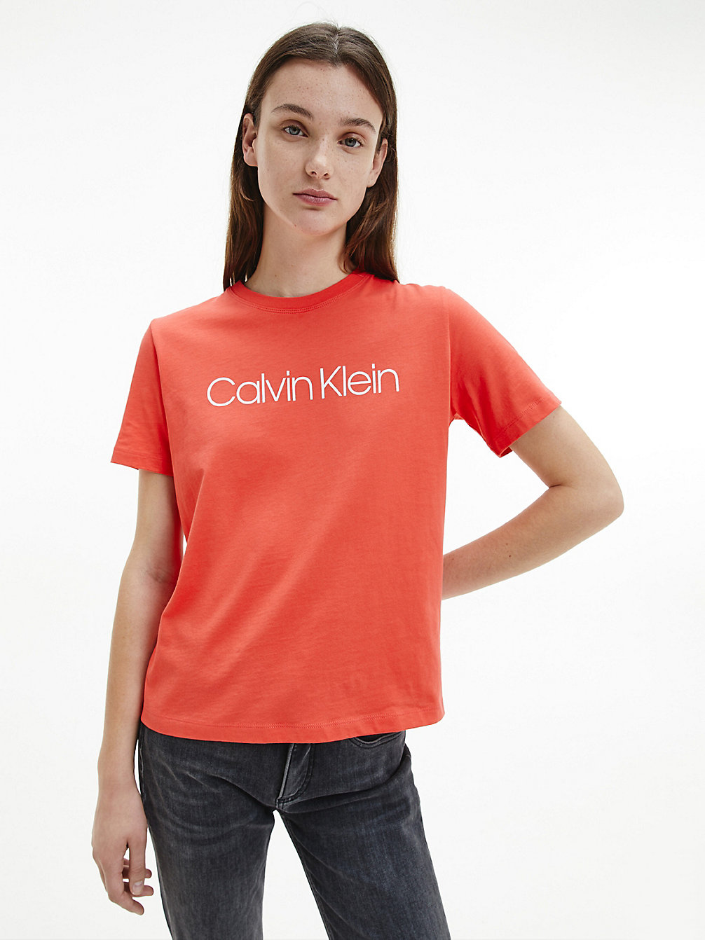ORANGE ODYSSEY Organic Cotton Logo T-Shirt undefined women Calvin Klein