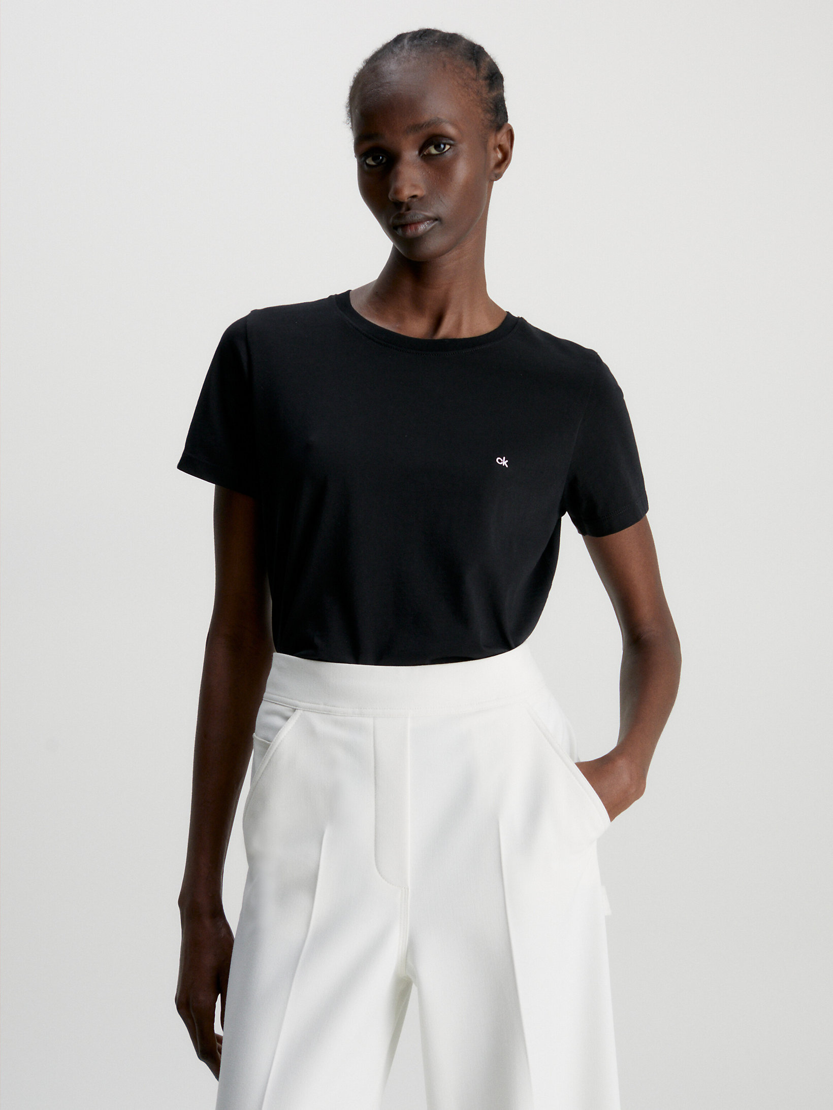 CK Black Organic Cotton T-Shirt undefined women Calvin Klein