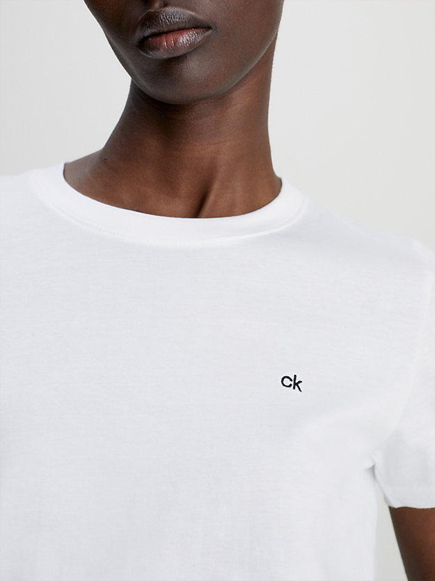 BRIGHT WHITE Camiseta de algodón orgánico de mujer CALVIN KLEIN
