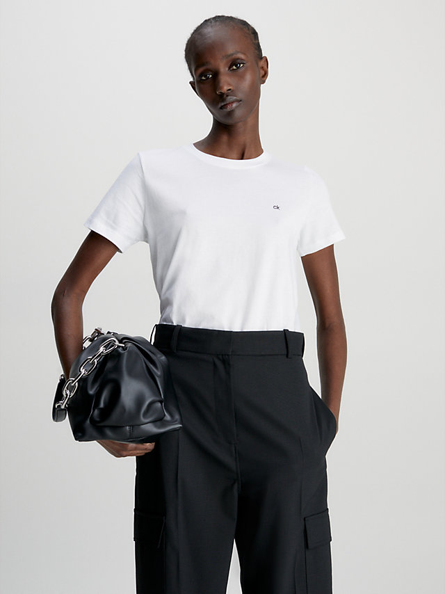 Bright White T-Shirt En Coton Bio undefined femmes Calvin Klein
