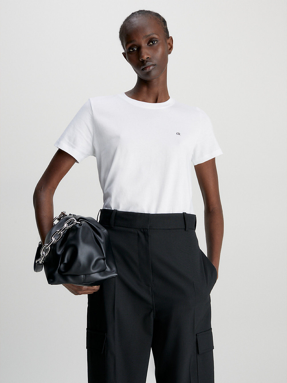 BRIGHT WHITE T-Shirt Van Biologisch Katoen undefined dames Calvin Klein