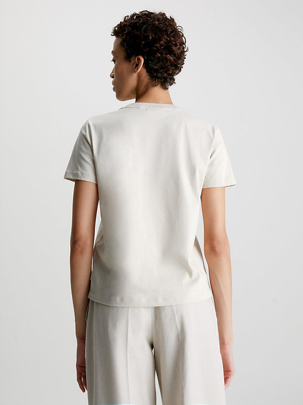 WHITE CLAY T-shirt z logo z bawełny organicznej dla Kobiety CALVIN KLEIN