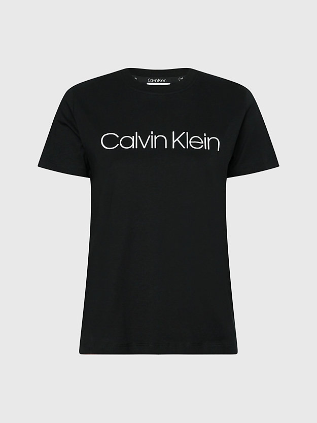CK BLACK T-shirt in cotone biologico con logo da donna CALVIN KLEIN