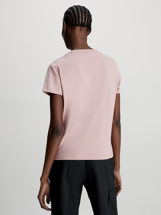 pink t-shirt z logo z bawełny organicznej dla kobiety - calvin klein