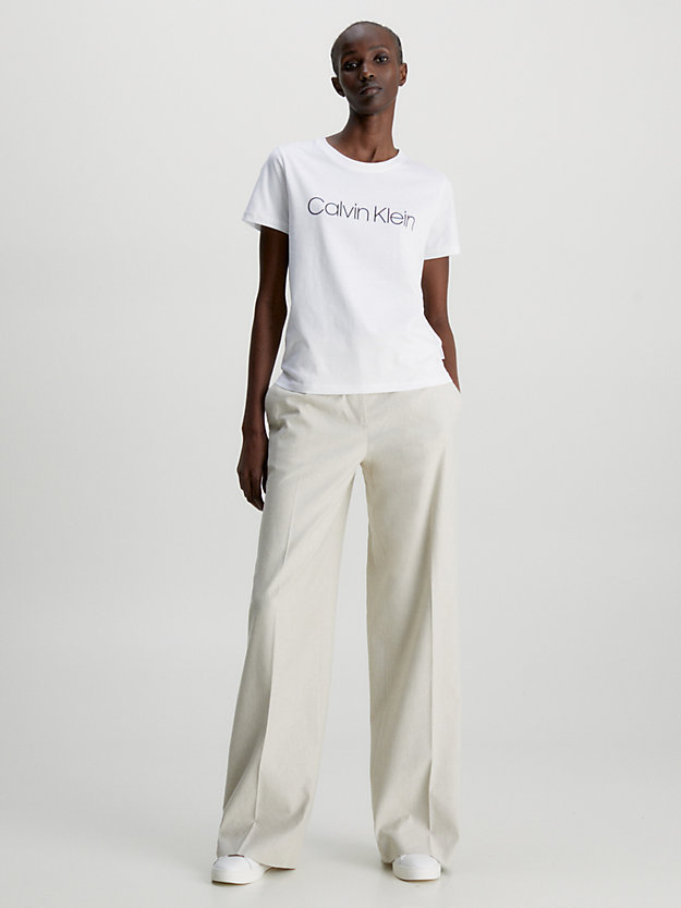 camiseta de algodón orgánico con logo bright white de mujer calvin klein