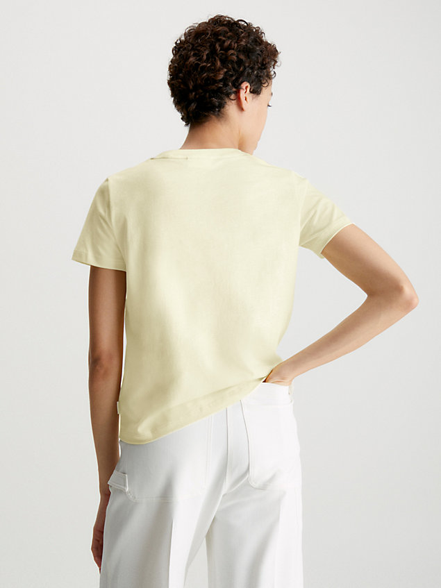 yellow logo-t-shirt aus bio-baumwolle für damen - calvin klein