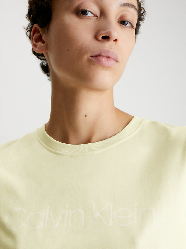 t-shirt en coton bio avec logo yellow pour femmes calvin klein