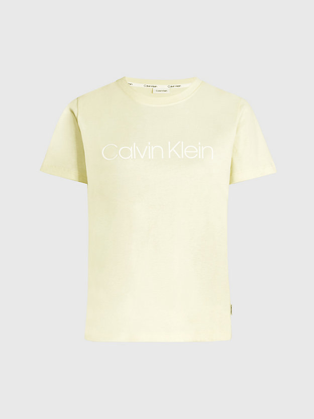 t-shirt in cotone biologico con logo buttercream frost da donna calvin klein
