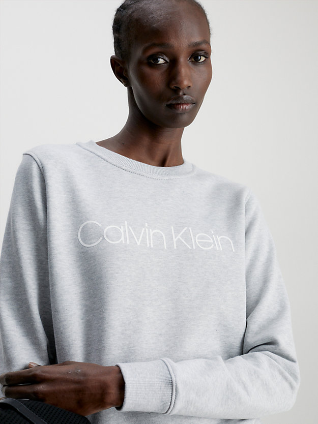 light grey heather logo sweatshirt for women calvin klein