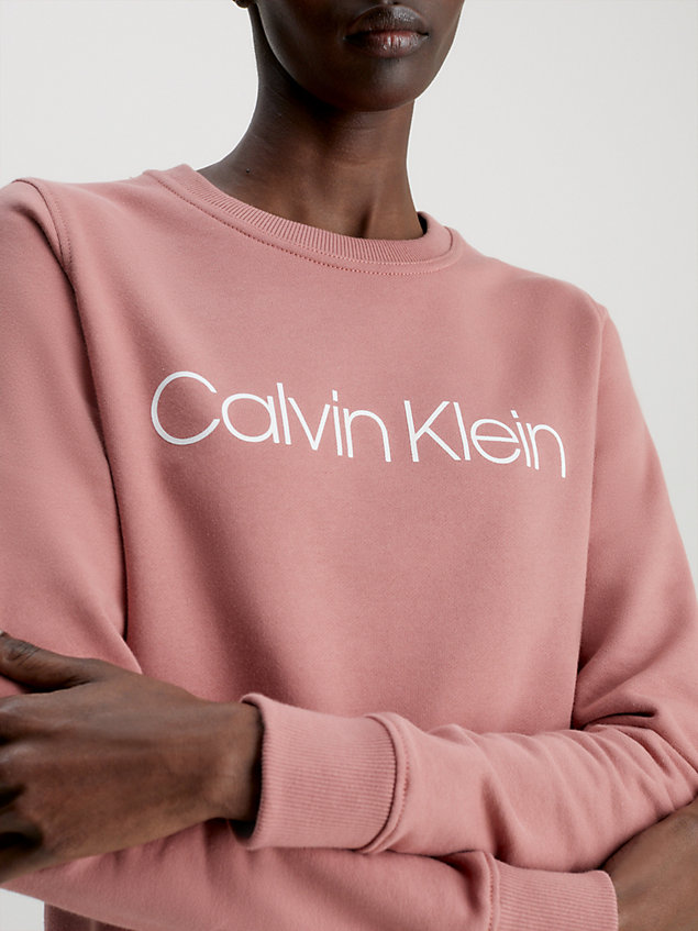 pink sweatshirt met logo voor dames - calvin klein