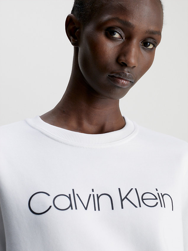 white bluza z logo dla kobiety - calvin klein