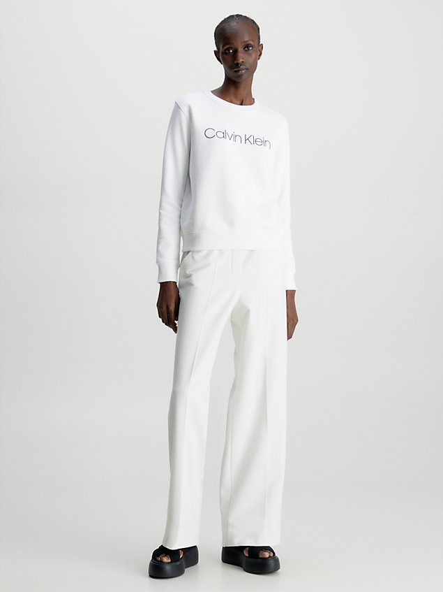 white bluza z logo dla kobiety - calvin klein