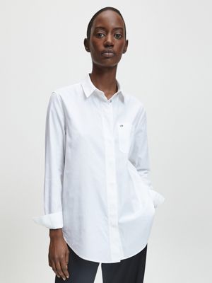 calvin klein white dress shirt womens