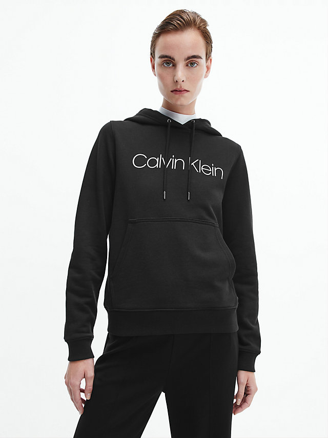 CK Black Sweat À Capuche Avec Logo En Coton undefined femmes Calvin Klein