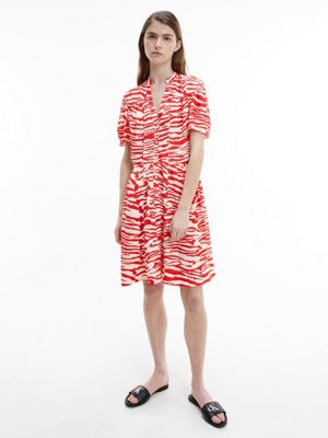 zebra shirt dress