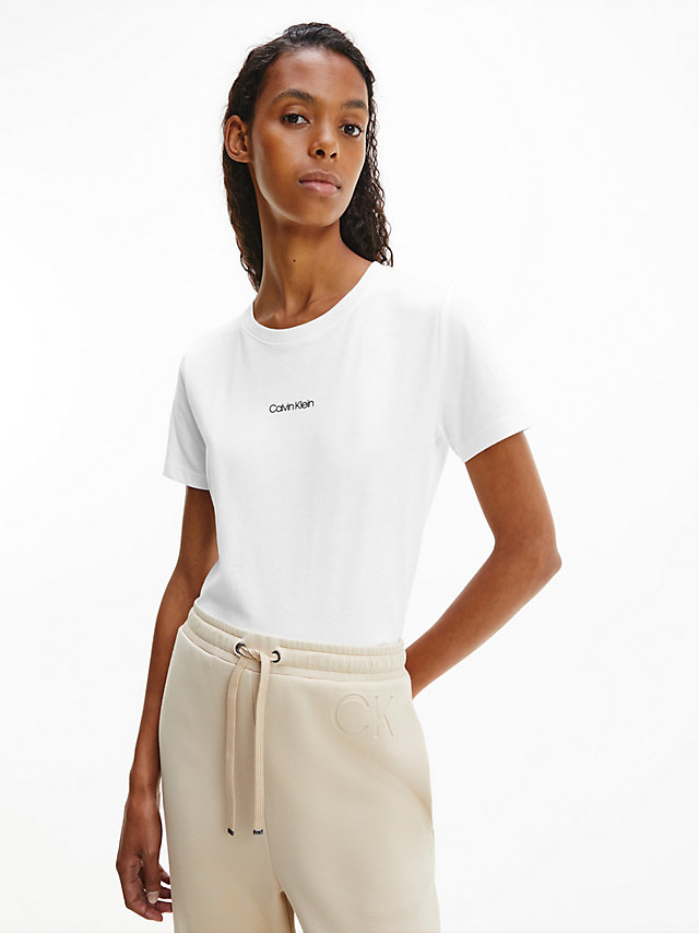 Bright White Cotton T-Shirt undefined women Calvin Klein