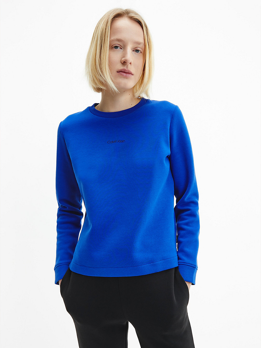 MID AZURE BLUE Sweatshirt Met Logo undefined dames Calvin Klein