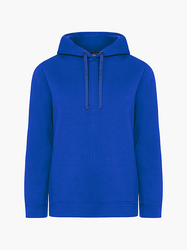 mid azure blue long hoodie for women calvin klein