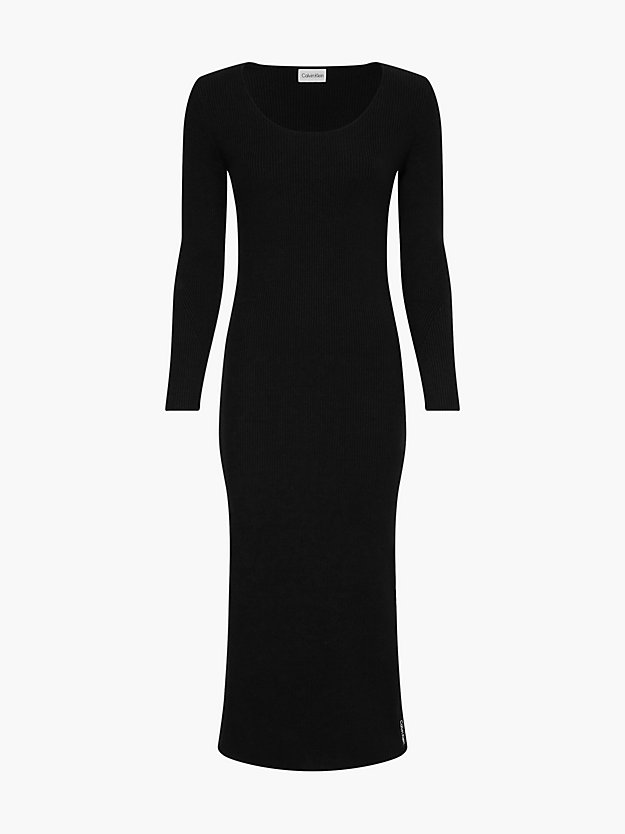 CK BLACK Dopasowana dzianinowa sukienka dla Kobiety CALVIN KLEIN