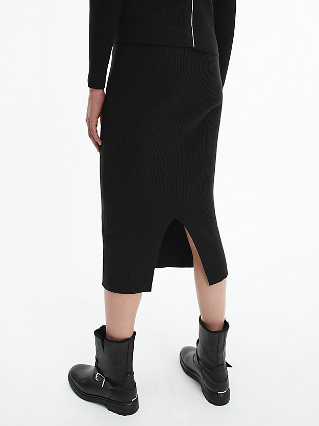 CK BLACK Ribbed Knit Pencil Skirt for women CALVIN KLEIN