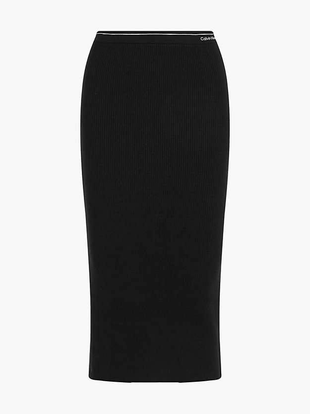 CK BLACK Ribbed Knit Pencil Skirt for women CALVIN KLEIN
