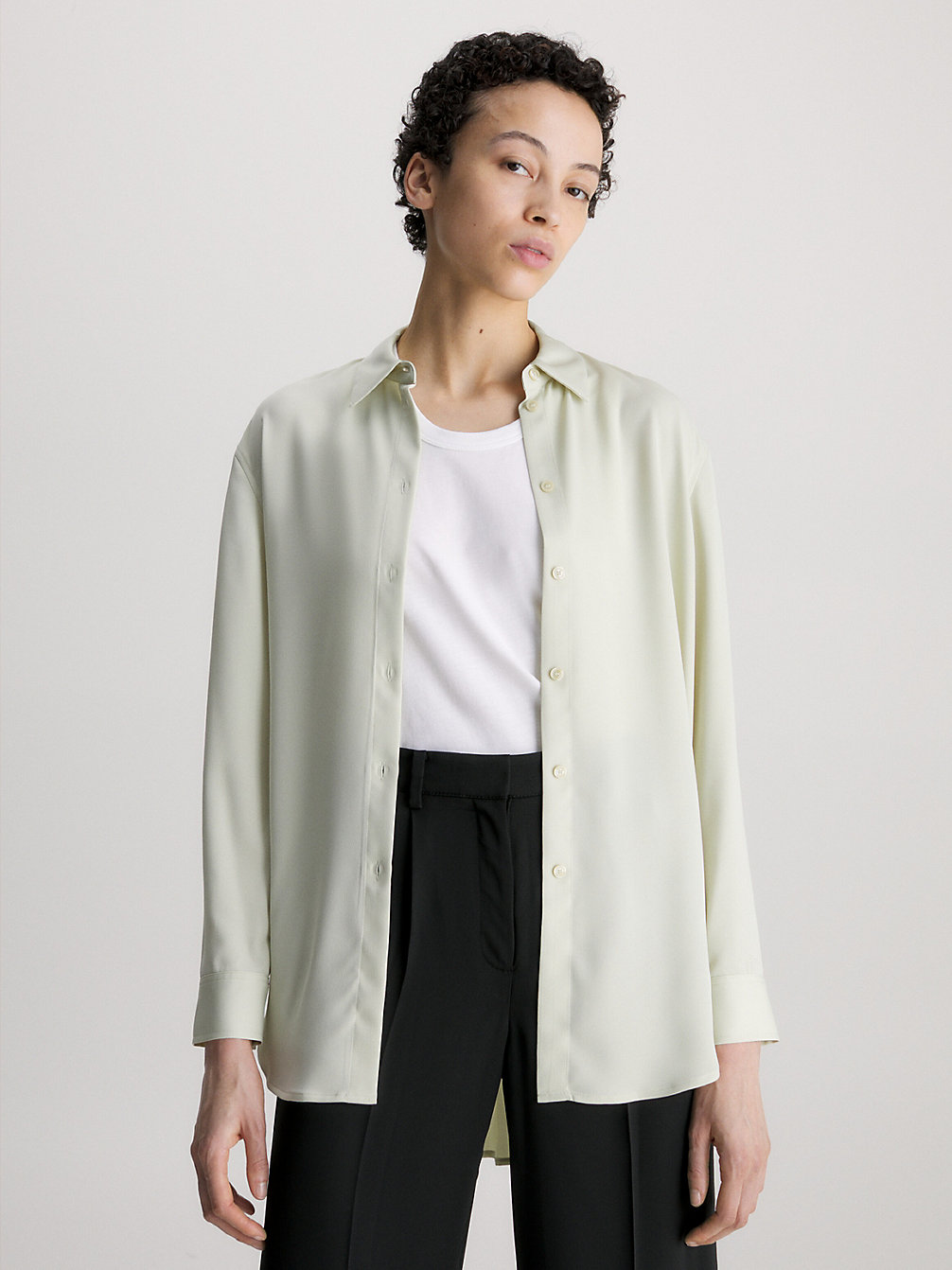 VINTAGE IVORY > Relaxed Overhemd Van Gerecycled Polyester > undefined dames - Calvin Klein