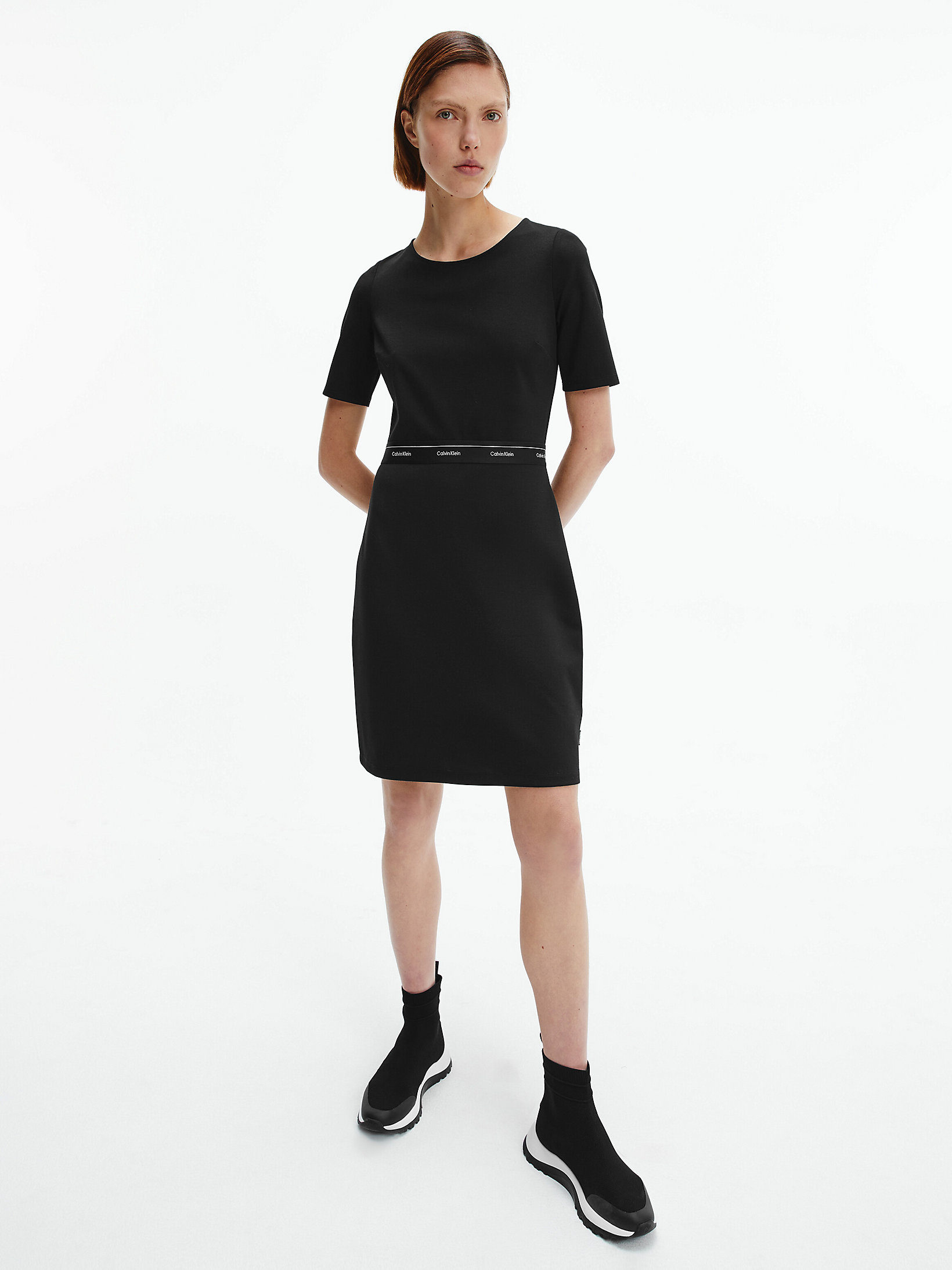 CK Black Recycled Bodycon Dress undefined women Calvin Klein